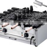 (3 in 1) 10pcs Fish Waffle Commercial Non-stick 110v 220v Electric Ice Cream Taiyaki Baker + Batter Dispenser + Stuffing Scoop