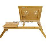 Bamboo Multi-Position Adjustable Laptop Computer Desk & Serving Bed Tray With Drawer thumbnail-2