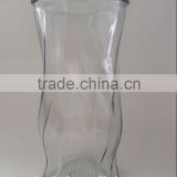 Inclined bar lines glass vase,flower shaped glass vase