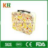 Tinplate Rectangle Tool Tin Box With Plastic Handle and Metal Lock Catch thumbnail-1