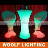 2014 Hot Waterproof Plastic RGB Glow Led Round Table Used Nightclub Furniture