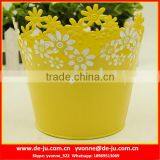 Yellow Printing Edge Embossed Flower Pots thumbnail-1
