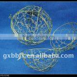 Gold Iron Decorative Lighting Ball Set of Two thumbnail-1