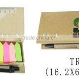 Custom Logo Eco Recycled Sticky Memo Notebook With Paper Pen thumbnail-1