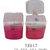 Promotional Plastic Square Case Shape Pencil Sharpener With Cover thumbnail-1