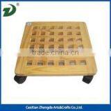 Wooden Square Flowerpot Matwooden Flowerpot Stand With Wheels Round Wooden Flower Stand Mat thumbnail-3