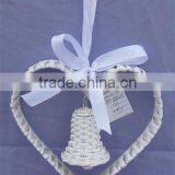 Unique Wicker Heart Decoration With Bell thumbnail-1