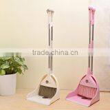 High Quality Plastic Broom Dustpan Cleaning Sets With S/S Stick 85cm Soft Hair Length 10.5cm thumbnail-1