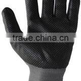 Black Gloves Nylon Liner Ntirile Foam Coated,Dimpled Grain Gloves thumbnail-2