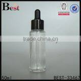 50ml Clear Glass Dropper Bottle With Silver Aluminum Dropper for Cosmetic Lotion Essential Oil Perfume China Suppliers thumbnail-3