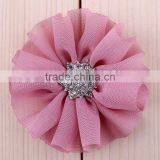 Fabric Chiffon Flower With Rhinestone in Center for Kids Hair Accessories thumbnail-6