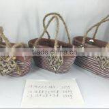 Cement Flower Pot With Rope Handle for Garden Deco thumbnail-3