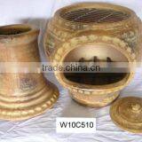 Clay Chimeneas Fire Pit With BBQ Grill and Metal Stand thumbnail-2