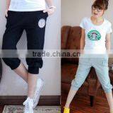 Cheap Pure Cotton Printed Sport Middle Pants Woman thumbnail-1