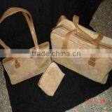 Patch Leather Travel Bag Set thumbnail-1