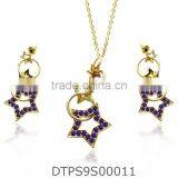 Gold Plated Pendant Set With Purple Amethyst thumbnail-1