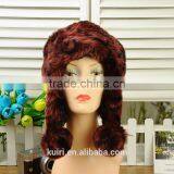 New Hot Faux Fox Fur Knitted Beanies Cap Winter Hats For Women Cute Fashion thumbnail-6