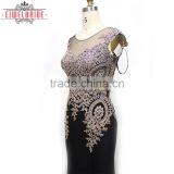 Long Floor-length Black Lace Beaded Bridal Dress thumbnail-2