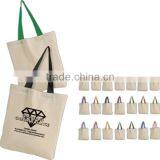 Full Color Print Cotton Tote Bag With Colored Handles - Made From 6 Oz. Basic Cotton and Comes With Your Logo thumbnail-1