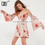 Smocked Bodice Full Sleeve Mini Dress SS18 Floral Printed Womenswear thumbnail-1