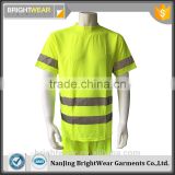EN ISO 20471 Class2 heat transfer printing logo yellow high visibility T-shirt