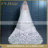 Long Lace Muslim Wedding Veils thumbnail-1