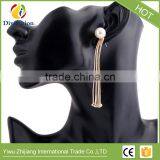 Fashion Simple Long Pearl Tassel Stud Earrings thumbnail-6