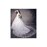 S619 Real Model Swaroski Crystal Beaded Applique Long Train Wedding Dress thumbnail-2