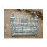 Collapsible Transport Steel Mesh Cages Metal Storage Basket For Warehouse
