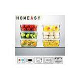 Reusable Round Leak Proof Pyrex Glass Food Containers For Lunch Ovenable