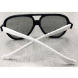 Plastic Unique Design White Black 2 Layer Big Frames Polarized 3D Eyewear For MasterImage Cinema