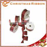 10 Yards 1.5 Inch Red and Green Plaid Christmas Ribbon Available thumbnail-2