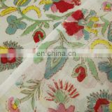 Cotton Hand Block Printed Floral Sanganeri Jaipuri Fabric Textile / Fabric / SOFT