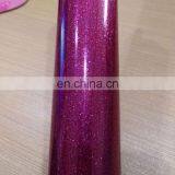High Quality Most Fashionable Glitter Heat Transfer Vinyl for Clothing PU PVC Hologram Flock Heart Transfer Film
