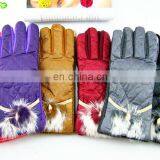 Fashion Cheap Winter Warm Leather Driving Gloves for Ladies
