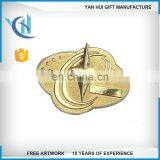 no Enamel Colors Embossed Die Struck Lapel Pin With Crystals thumbnail-4