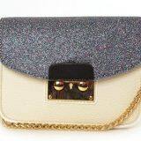 Lady Fashion Designer Glitter Leather Crossbody Handbag With Lock thumbnail-2