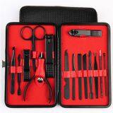 15pcs Black Coated Nail Clipper Set In Leather Case thumbnail-1