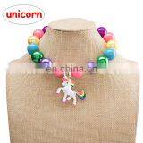 Girl Unicorn Necklace & Pendants Kids Charms Colorful Bead Jewelry Accessories thumbnail-1