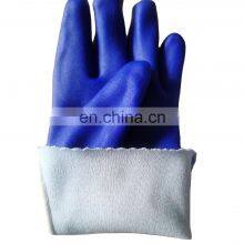 Chemical Resistant Sandy Coated Anti Slip Cotton Interlock Liner Long Cuff PVC Dipped Glove thumbnail-5