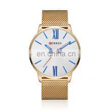 CURREN 8238 Roman Numerals Top Simple Minimalism Luxury Quartz Mesh Band Stainless Steel Wrist Watches For Men Relogio Masculino thumbnail-4