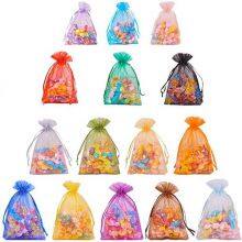 Organza Envelope Flap Gift Packaging Pouch With Button,Christmas Gift Bag/wedding Organza Mesh Gift Drawstring Bag PACK thumbnail-4