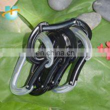 Custom Logo Black Gold D Shape Ring Solid-locking Mountain Climbing 22KN Aluminum Carabiner Hook thumbnail-4
