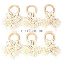 Table Decor Accessories Napkin Rings Wholesale Macrame Boho Dining Table Decoration Tassel Napkin Ring thumbnail-2