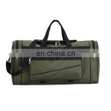 Customized Logo Unisex Gym Bag Sport Mens Weekend PU Leather Luggage Canvas Travel Duffel Bag thumbnail-1
