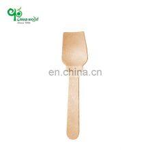 Disposable Eco Friendly Natural Birch Wooden Mini Dessert Small Ice Cream Scoop Spoons With Custom Logo thumbnail-1