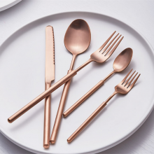 Creative Silver Thickened Round Handle Flatware Set Stainless Steel 304 Matte Cutlery thumbnail-2