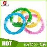 4 Funny Colorful and BPA Free Silicone Sensory Teething Baby Teether Ring Toys,Soothing Pain Relief and Drool Proof Infant Toys thumbnail-3