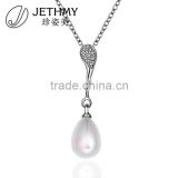 3.8X1.0CM Different Styles Miro Pave Setting Pearl Women Pendant Pearl Mounting