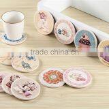 With Cork Backing Customized Absorbent Ceramic Coasters